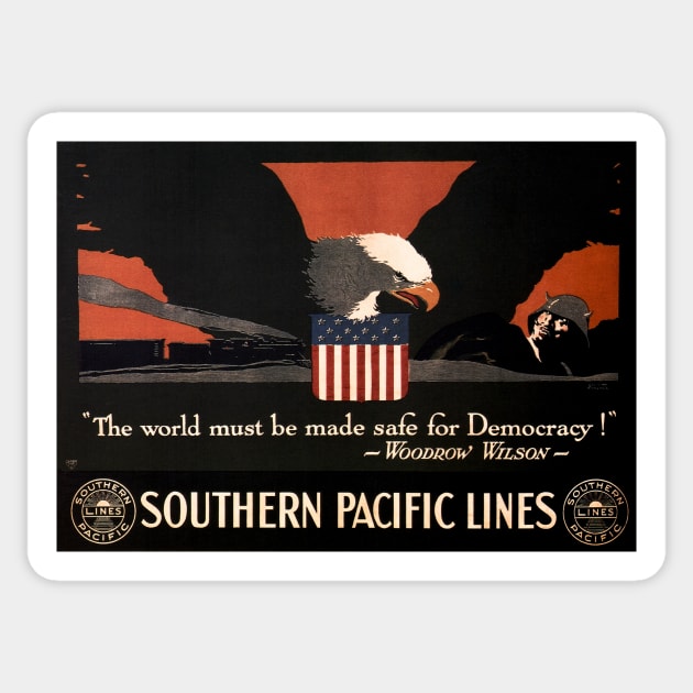 Southern Pacific Lines American War Eagle Vintage Railway Sticker by vintageposters